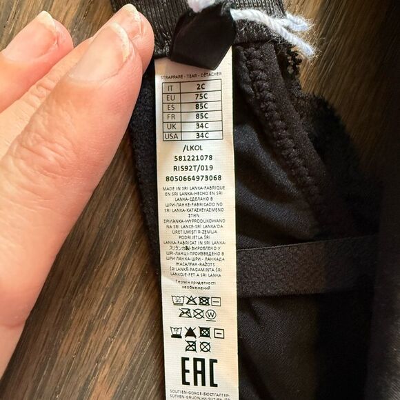 Intimissimi Black Tiziana Silk Triangle Bra Black 34C NWT - Picture 4 of 5